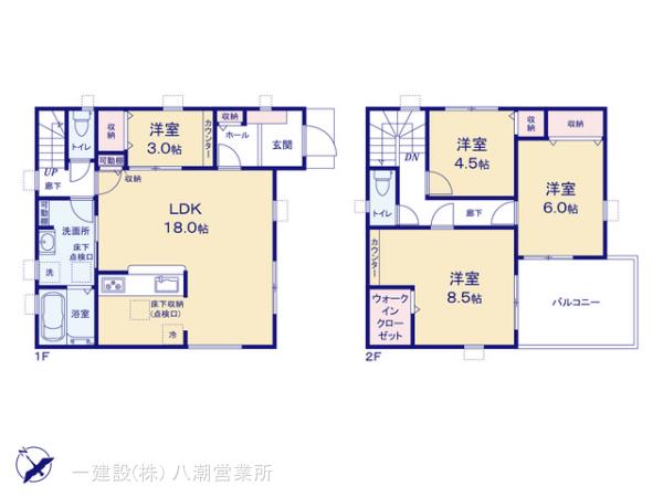 リーブルガーデン越谷市上間久里2期の見取り図
