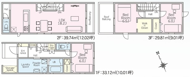リナージュ高崎市上和田町０１期の見取り図