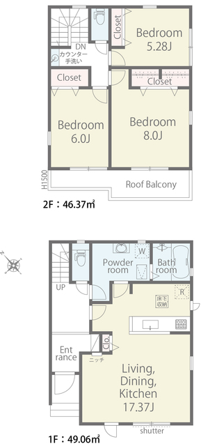 リナージュ宮代百間６丁目　第１期の見取り図