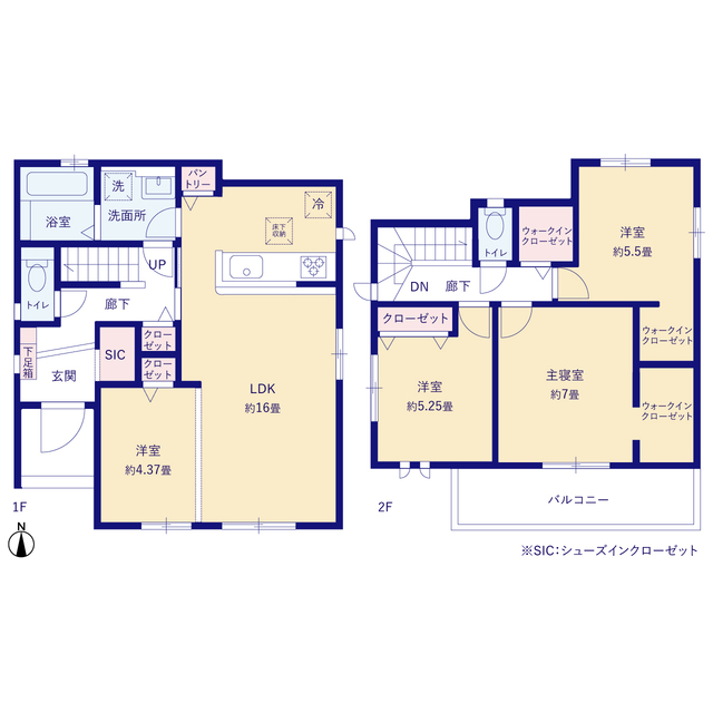 グラファーレ4360岡山市四御神２期２棟の見取り図