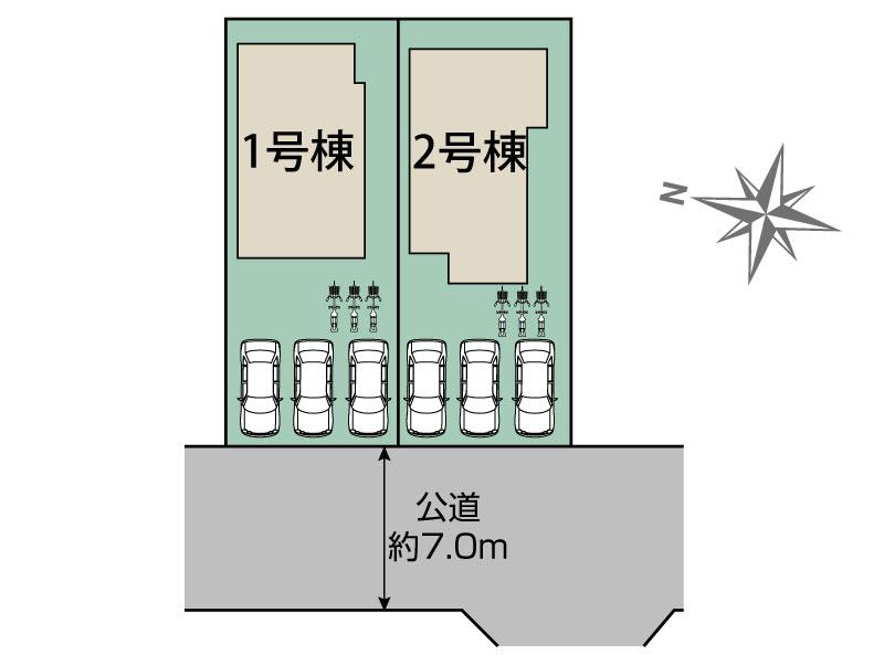 ブルーミングガーデン大竹市南栄１丁目２棟の見取り図