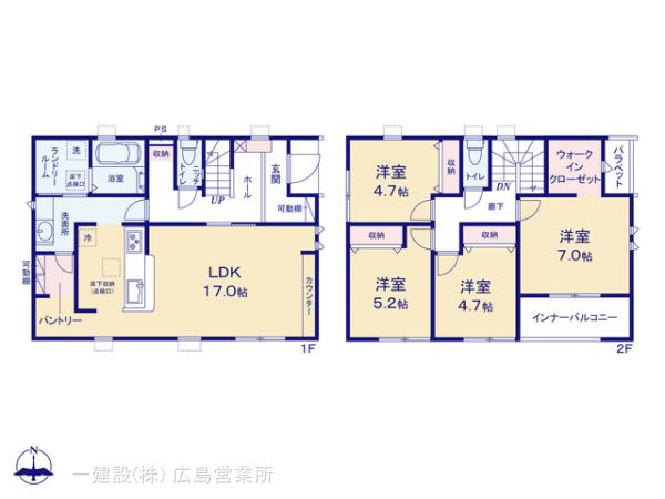 リーブルガーデン岩国市室の木町４目３期の見取り図