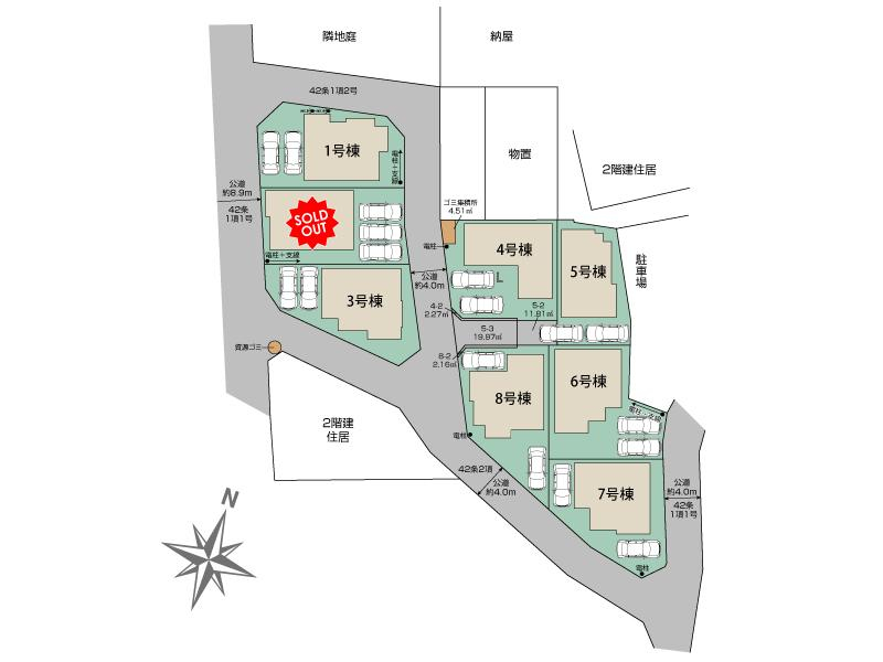 草加市新里町4期8棟 区画図