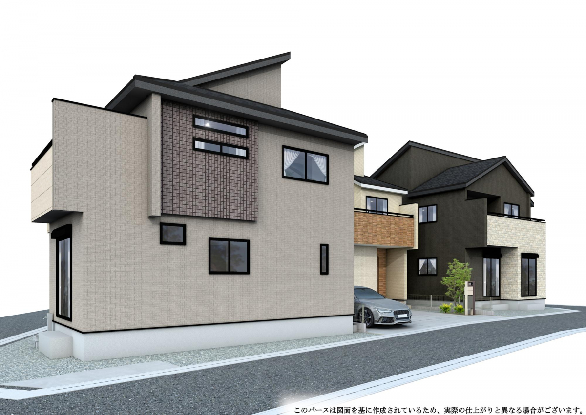 外観 敷地面積40坪〜！駐車スペース2〜3台あり！主寝室可変型プラン採用！！