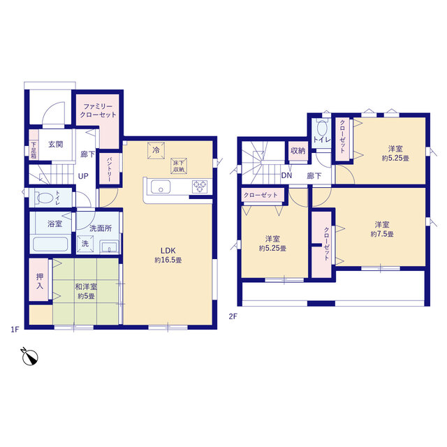 グラファーレ4349福島市笹木野６期２棟の見取り図