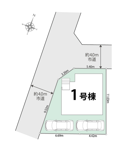 リナージュ上尾市瓦葺０２期の見取り図