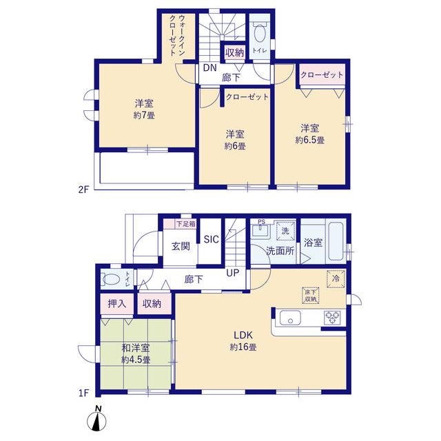 グラファーレ4307八千代市高津１６期４棟の見取り図