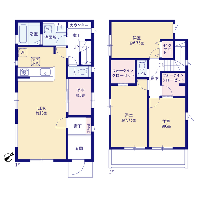 グラファーレ4367ふじみ野市滝４期３棟の見取り図