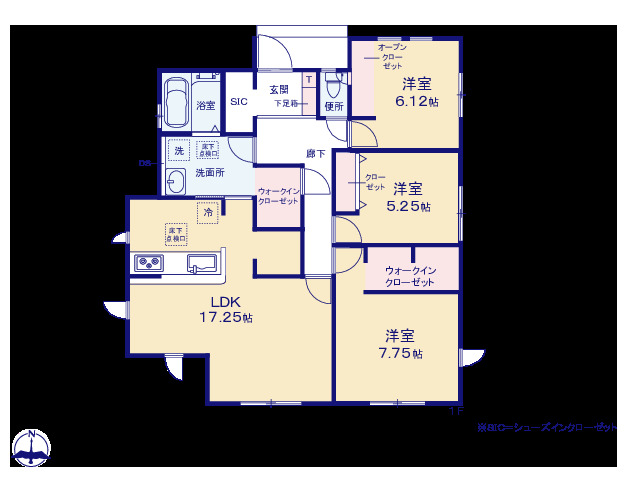 グラファーレ4348川越市鴨田２期３棟の見取り図