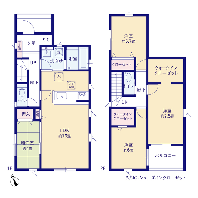 グラファーレ4368山形市花楯４期３棟の見取り図