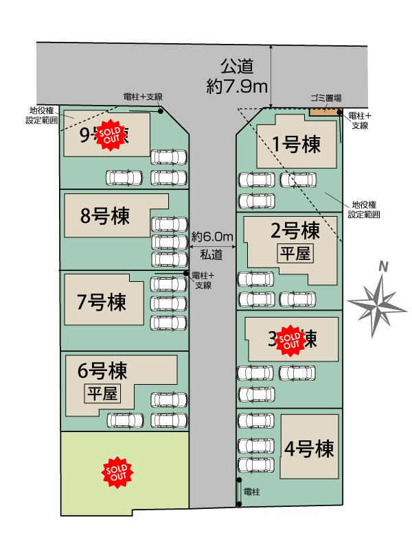 ブルーミングガーデン郡山市芳賀三丁目９棟の見取り図