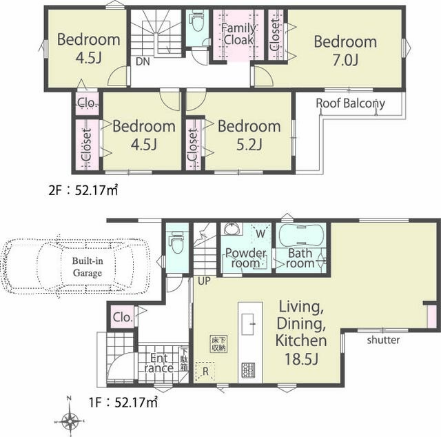 リナージュ寒川町一之宮９丁目０１期の見取り図