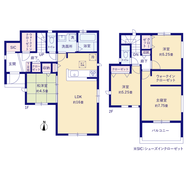 グラファーレ4360岡山市可知２期１棟の見取り図