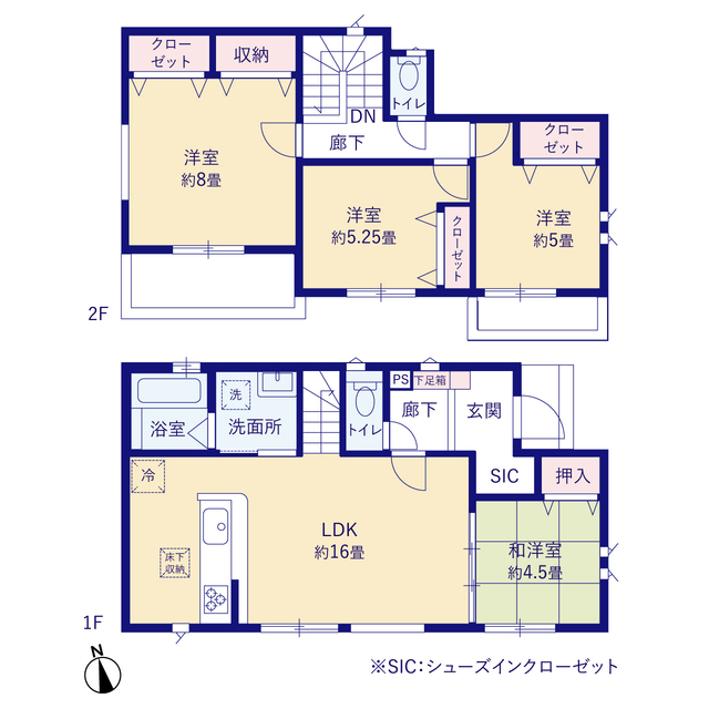 グラファーレ4397厚木市上荻野２期１棟の見取り図