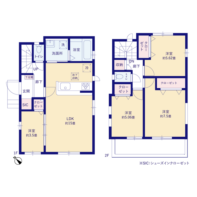 グラファーレ4355入間市扇台１１期１棟の見取り図