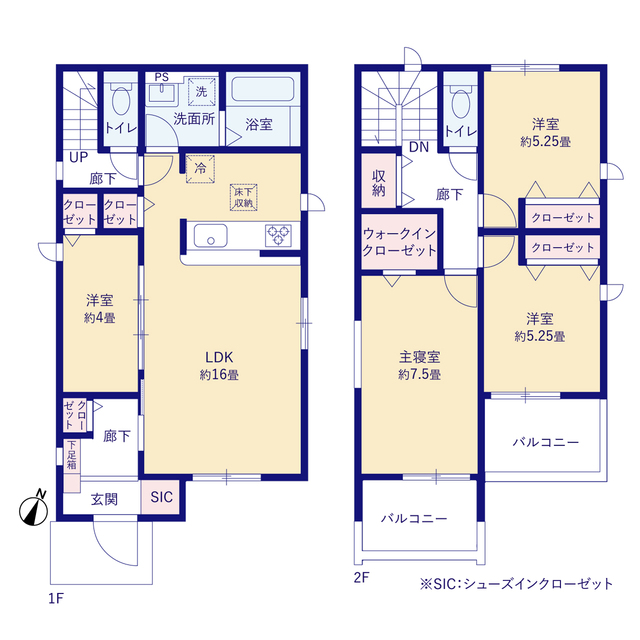 グラファーレ岡崎市大西４棟の見取り図