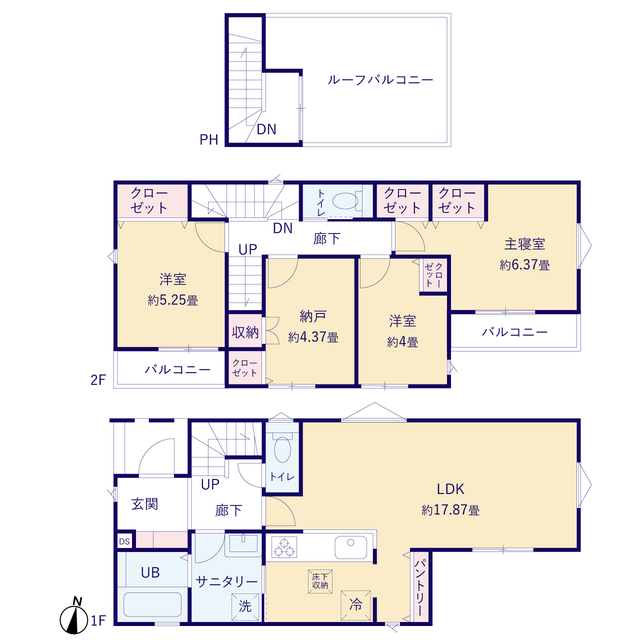 ティアラ4323八王子市北野町６期５棟の見取り図