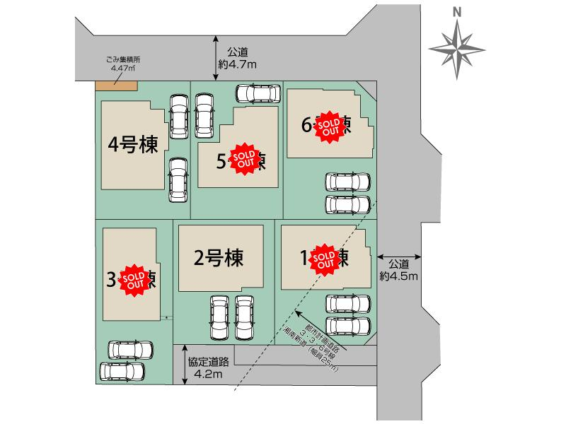 ブルーミングガーデン平塚市河内６棟の見取り図