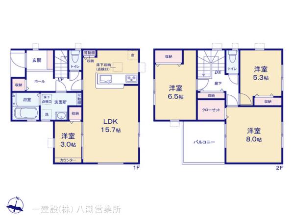 リーブルガーデン八潮市伊勢野4期の見取り図