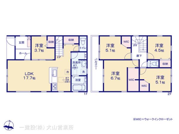 リーブルガーデン犬山市楽田駅西の見取り図