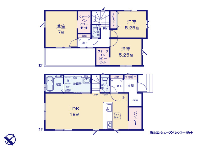 グラファーレ4342久喜市三箇５期３棟の見取り図