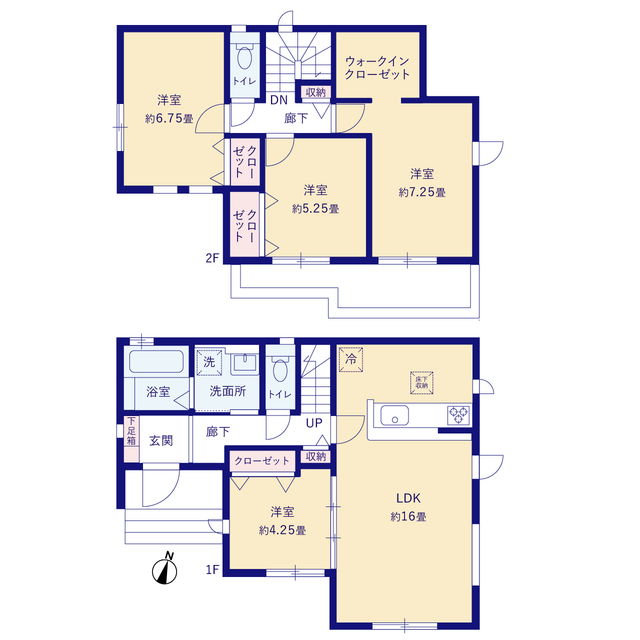 グラファーレ4375越谷市弥十郎１２期１棟の見取り図
