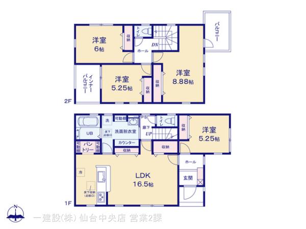リーブルガーデン宮城野鶴ケ谷７丁目Ⅱの見取り図