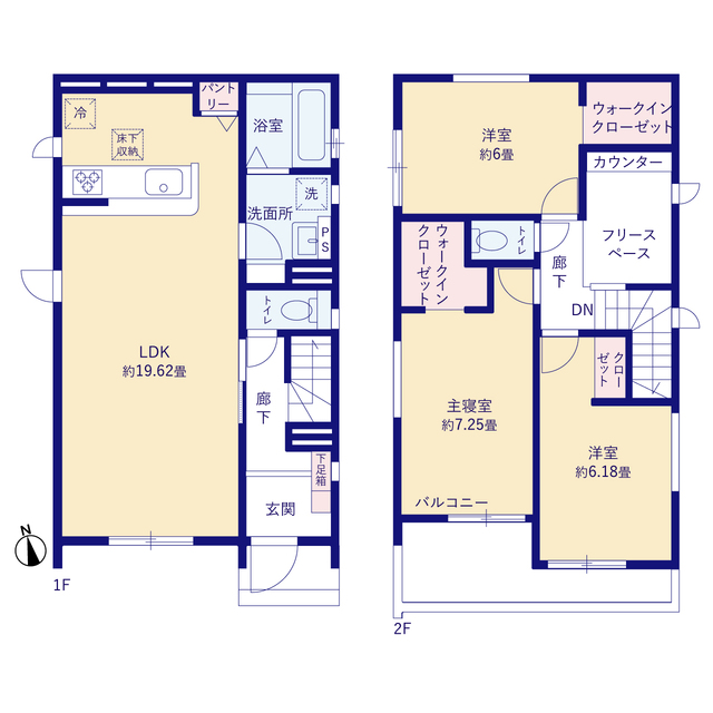 グラファーレうるま市勝連平安名４期３棟の見取り図