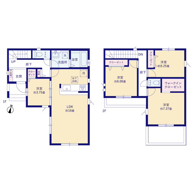 グラファーレ4374北本市下石戸下５期４棟の見取り図