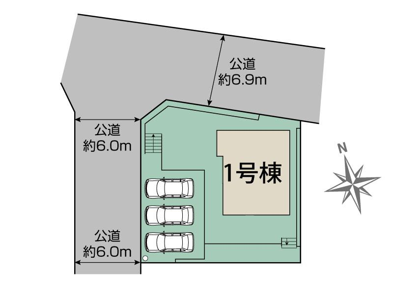 知多市南粕谷3丁目1棟 区画図
