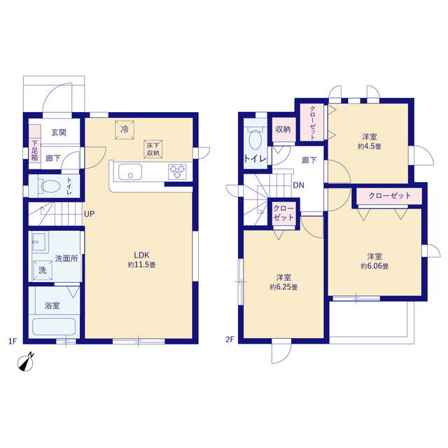 グラファーレ4244寒川町一之宮１４期６棟の見取り図