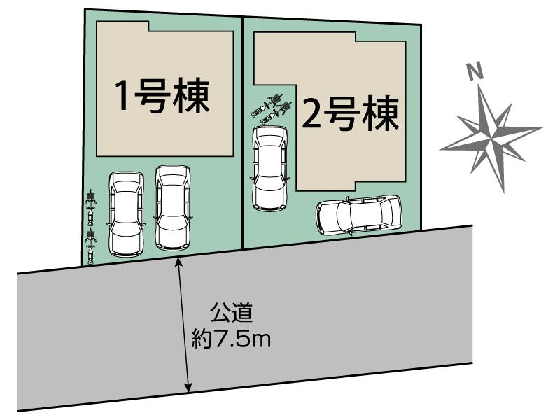 宇都宮市雀の宮6丁目2棟 区画図