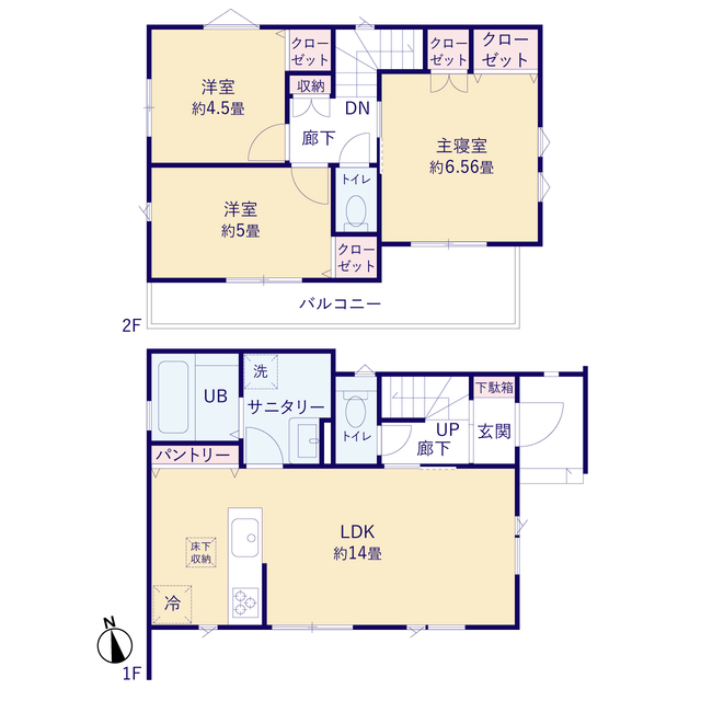 ティアラ4390三鷹市井口２期１棟の見取り図