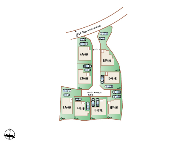 ハートフルタウン(神戸)明石魚住町西岡5期の見取り図
