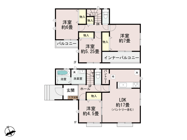 ハートフルタウン高崎市筑縄町24番の見取り図