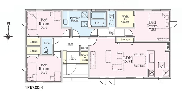 リナージュ前橋市朝倉町３丁目０１期の見取り図