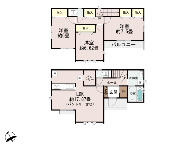 ハートフルタウン高崎市若松町255番の見取り図