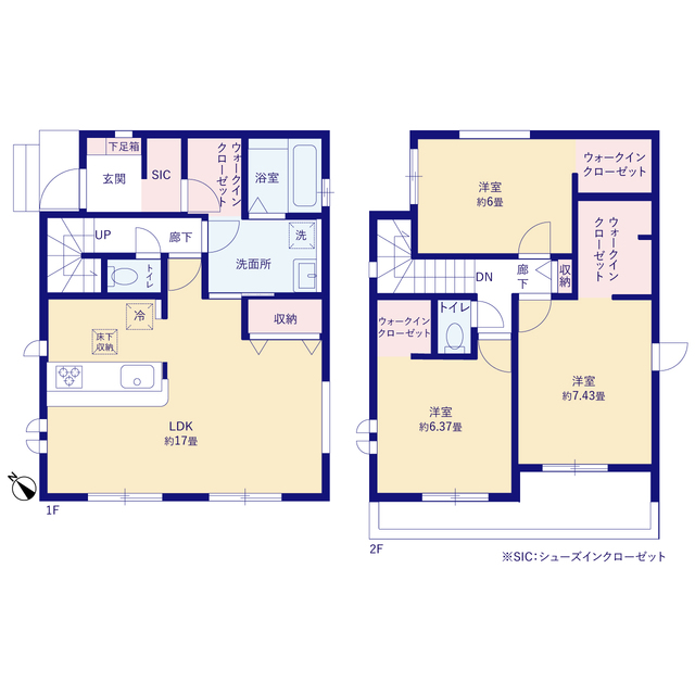 グラファーレ4348越谷市東大沢１２期１棟の見取り図