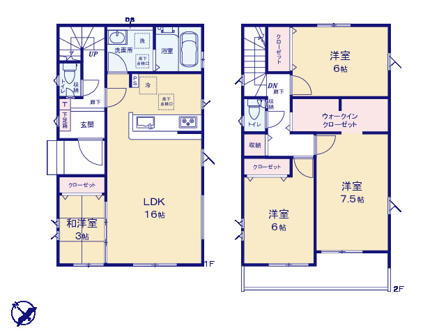 グラファーレ4348越谷市大沢１４期１棟の見取り図