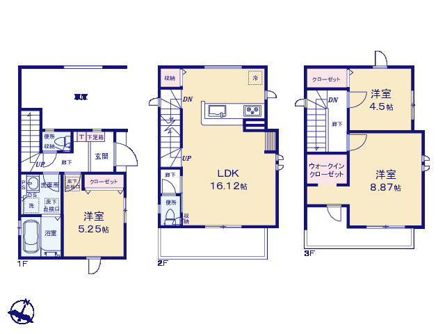 グラファーレ4348越谷市弥十郎１３期１棟の見取り図