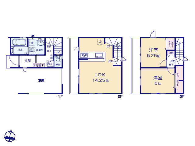 グラファーレ4348越谷市袋山１５期１棟の見取り図
