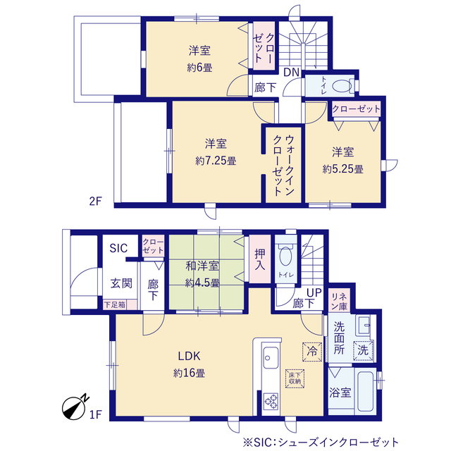 グラファーレ4296足利市今福町２棟の見取り図