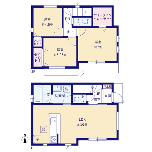 グラファーレ4313昭島市上川原町２期２棟の見取り図