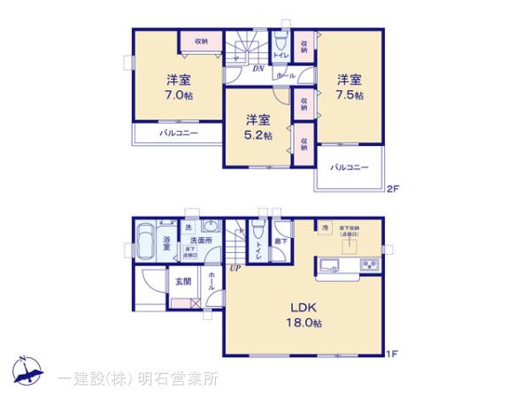 リーブルガーデン西区玉津町新方9期の見取り図