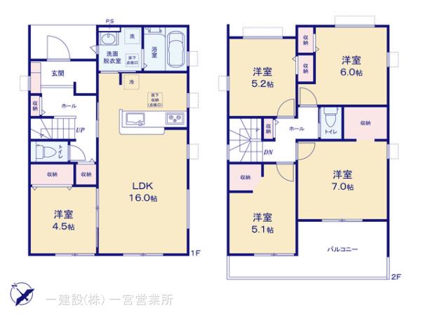 リーブルガーデン江南市曽本町の見取り図