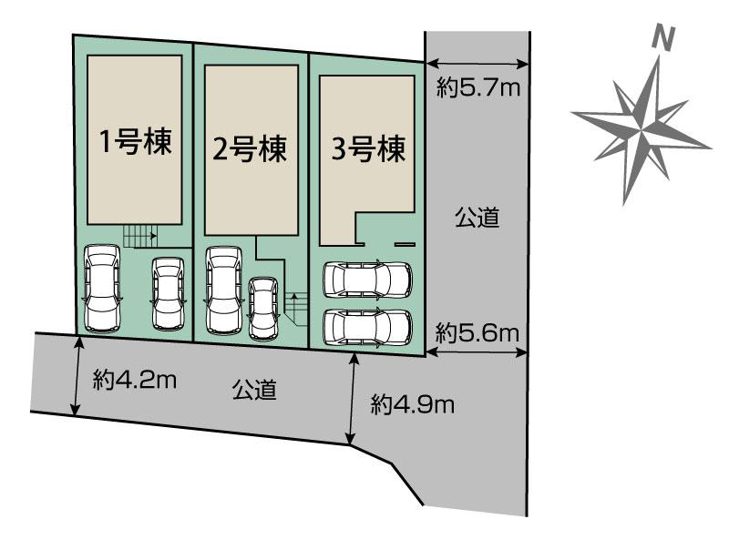 ブルーミングガーデン那覇市楚辺２丁目３棟の見取り図
