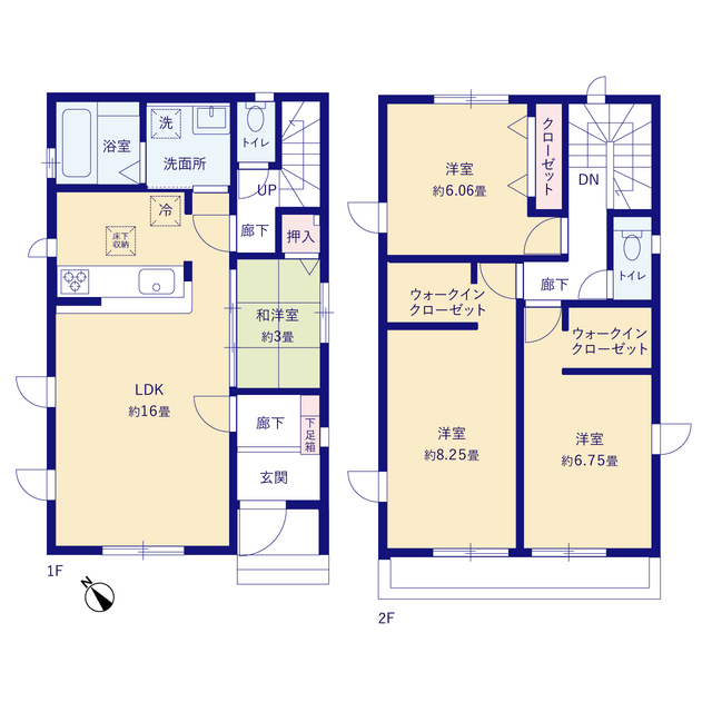 グラファーレ4375越谷市大沢１２期２棟の見取り図