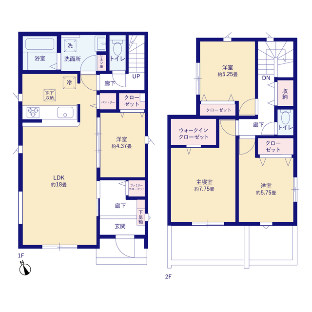 グラファーレ安城市古井町２期２棟の見取り図