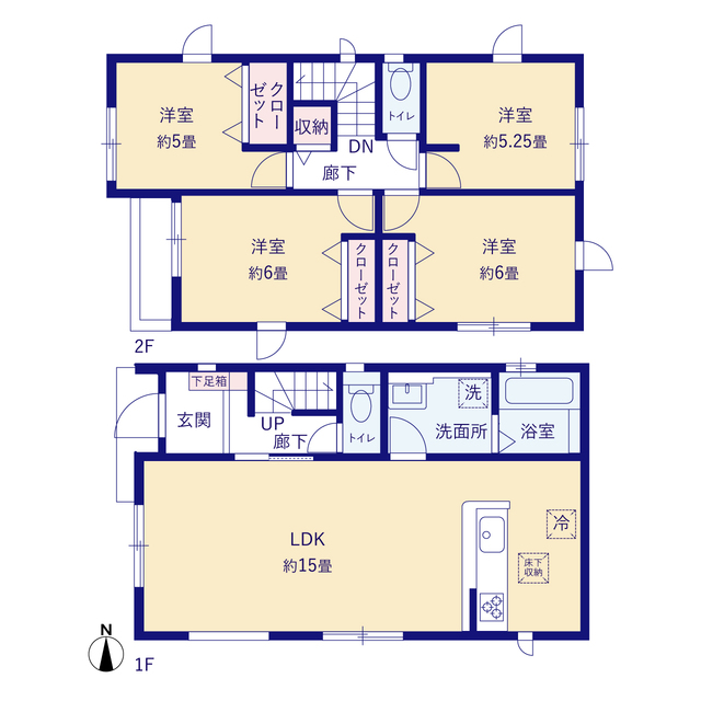 グラファーレ4359横須賀市岩戸４期２棟の見取り図