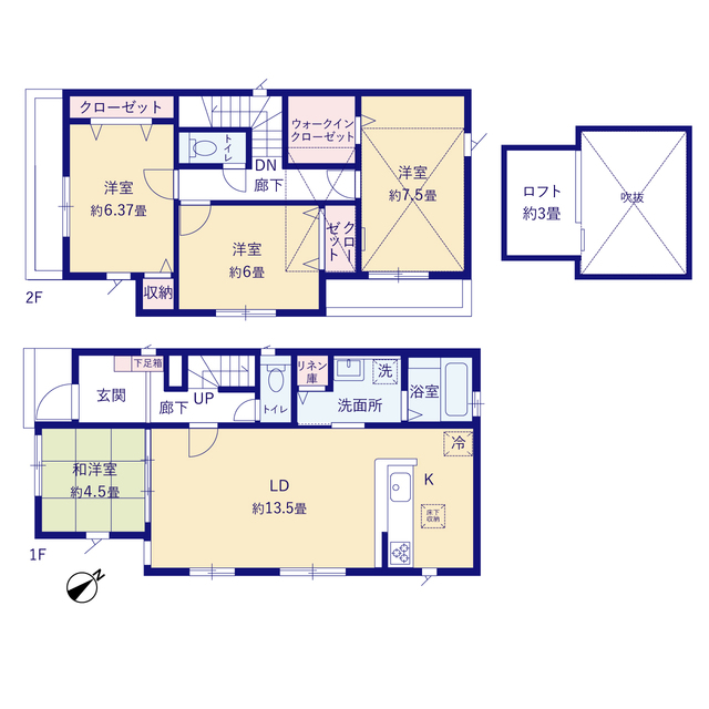グラファーレ4359三浦市初声町下宮田３期１棟の見取り図